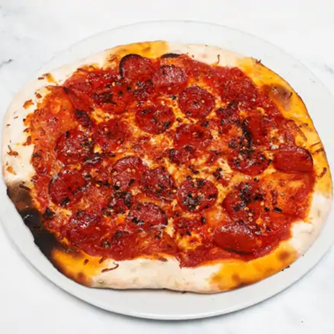 Hot Honey Pepperoni and Nduja Pizza